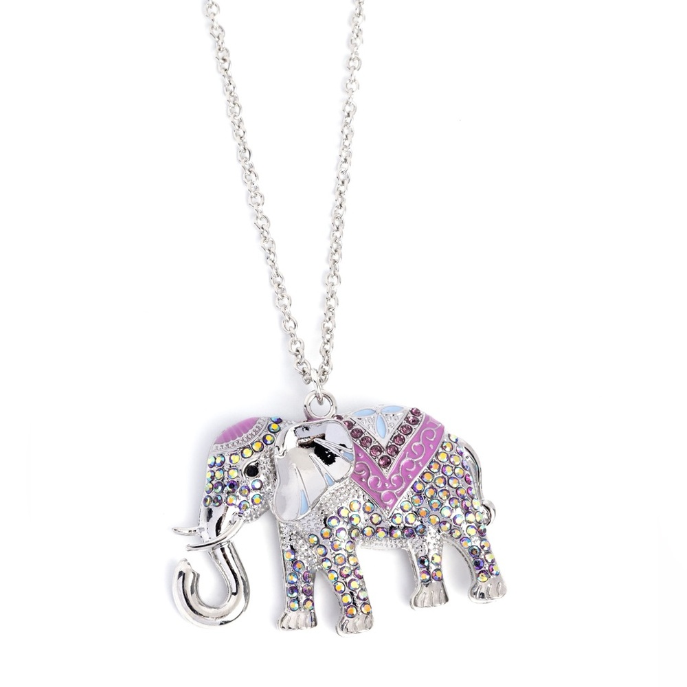 Silver Iridescent Pendant Necklace